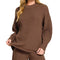 Zenana Round Neck Knit Top and Shorts Sweater Set