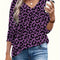 Leopard V-Neck Long Sleeve T-Shirt