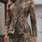Leopard Button Up Long Sleeve Denim Shirt
