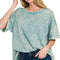Zenana French Terry Acid Washed T-Shirt