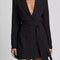 Lapel Collar Tie Waist Blazer