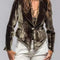 Velvet Lapel Collar One Button Blazer