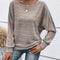 Ribbed Round Neck Long Sleeve Top