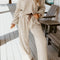 Stripe Collared Top and Drawstring Pant Set