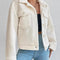 Full Size Cozy Faux Shearling Button-Up Jacket Plus Size