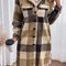 Plaid Button Down Longline Coat