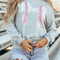 Bow Graphic Round Neck Long Sleeve Sweatshirt