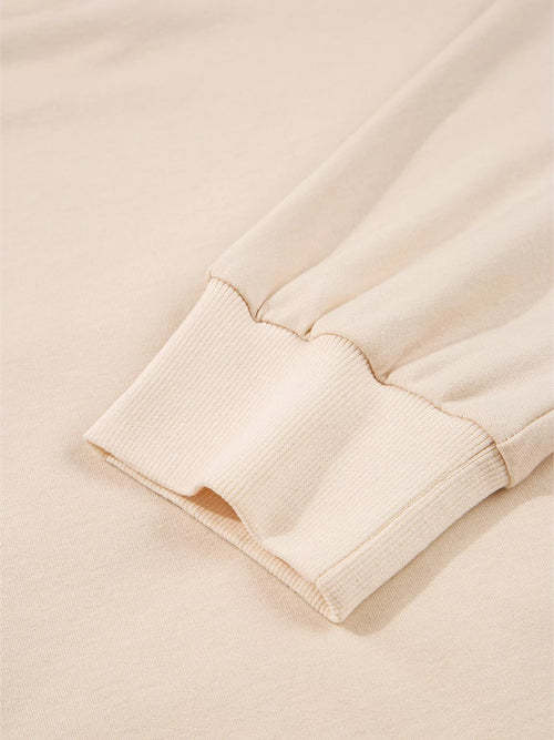 Raw Edge Flower Patch Drop Shoulder Casual Top