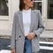 Houndstooth Patterned Double-Breasted Blazer