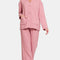 Zenana Quilted Button Up Long Sleeve Top and Pants Lounge Set