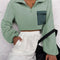 Half Zip Dropped Shoulder Sweatshirt