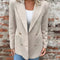 Full Size Double Breasted Long Sleeve Blazer Plus Size