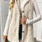 Button Up Plush Hooded Vest Coat