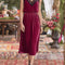 Velvet Cami Lounge Dress with Lace Trim